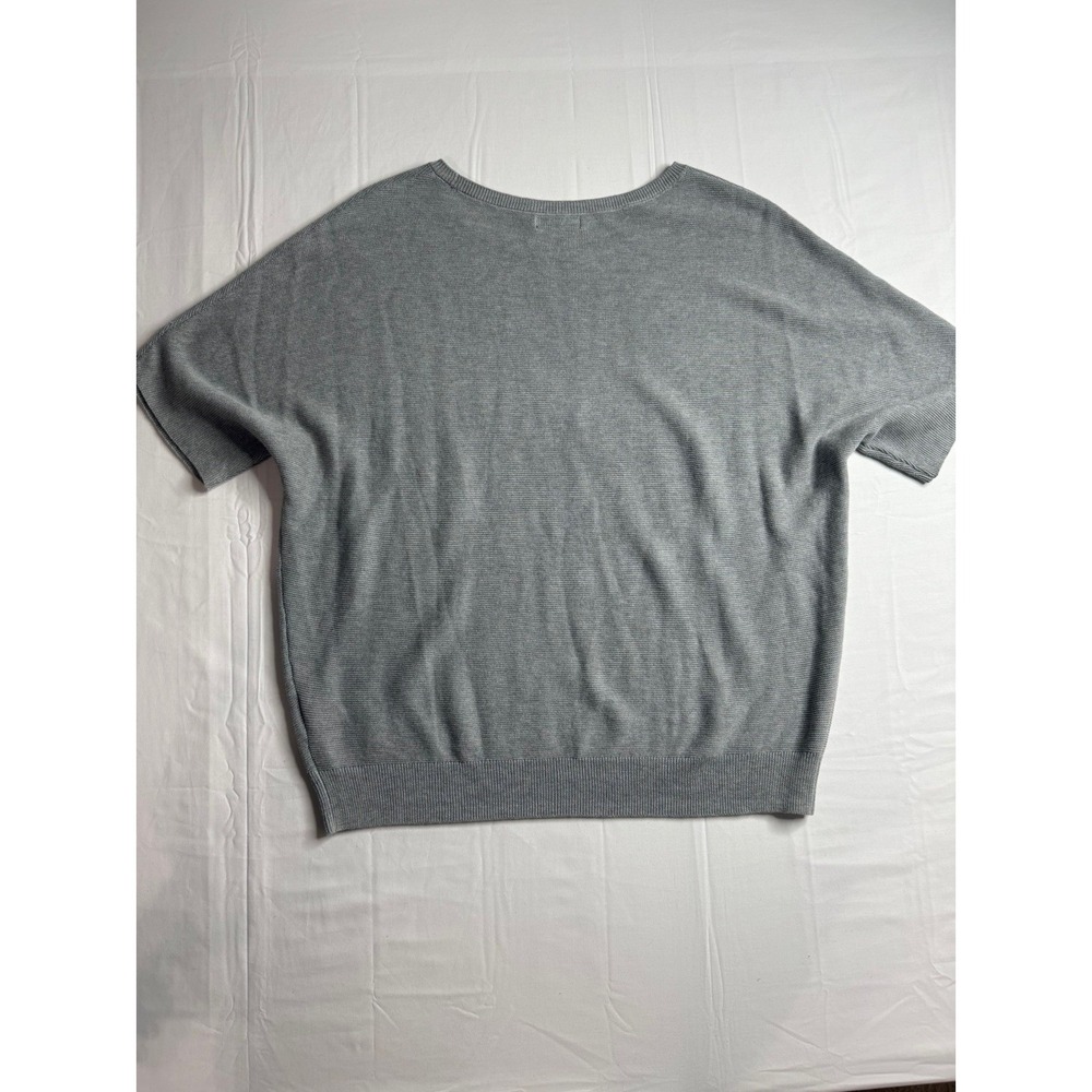 Quince Lightweight Cotton Cashmere Link-Stitch Dolman Heather Gray Women's M - Picture 6 of 9
